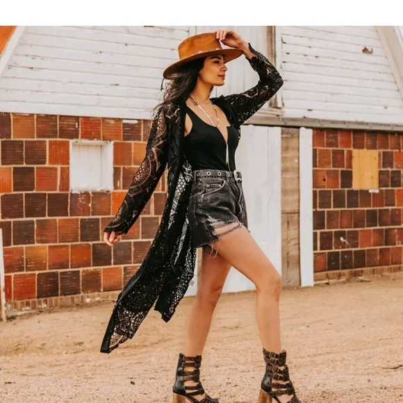 NEW FREEBIRD BY STEVEN Zeus Sandal’s Zane Black BOOT Size 7 Bohemian - Picture 2 of 12